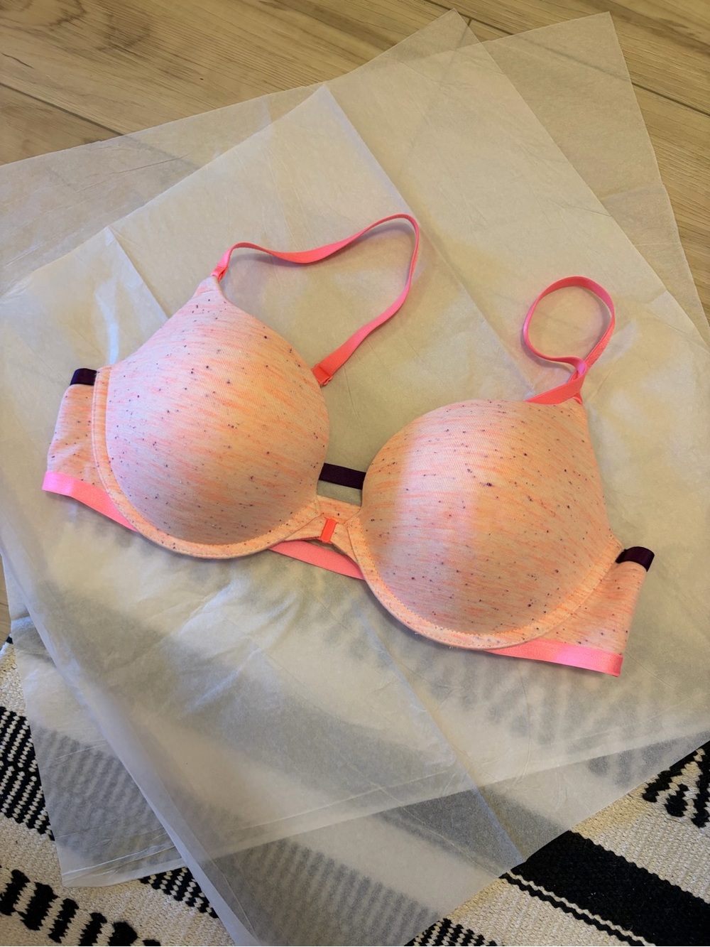 Victoria's Secret Light Coral Speckled Push-Up Bra